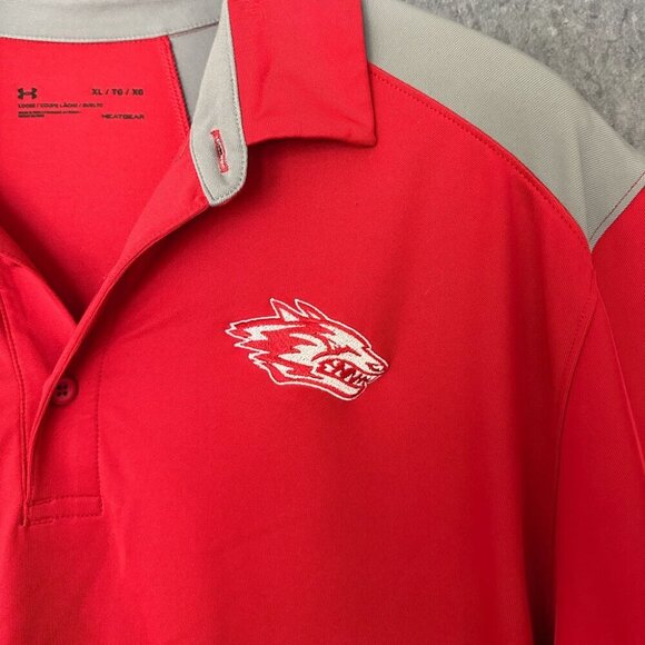 Two (2) Under Armour Heatgear Polo Shirts, Men's XL Loose Fit, Wolves Embroidery - Picture 11 of 12